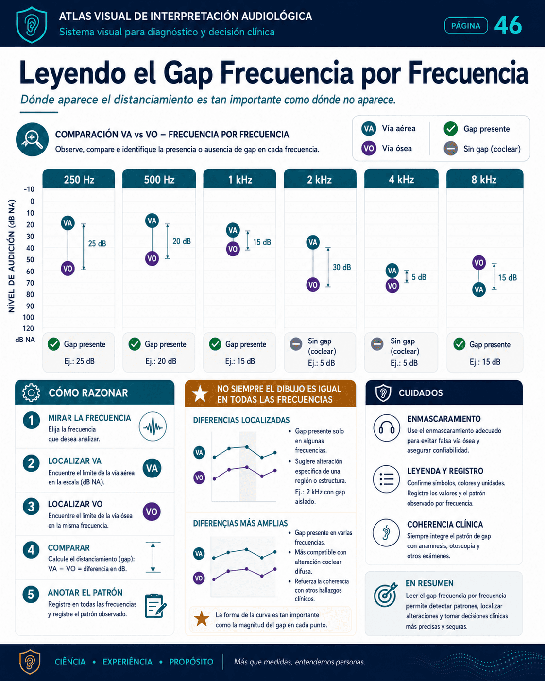Muestra visual de interpretación audiológica