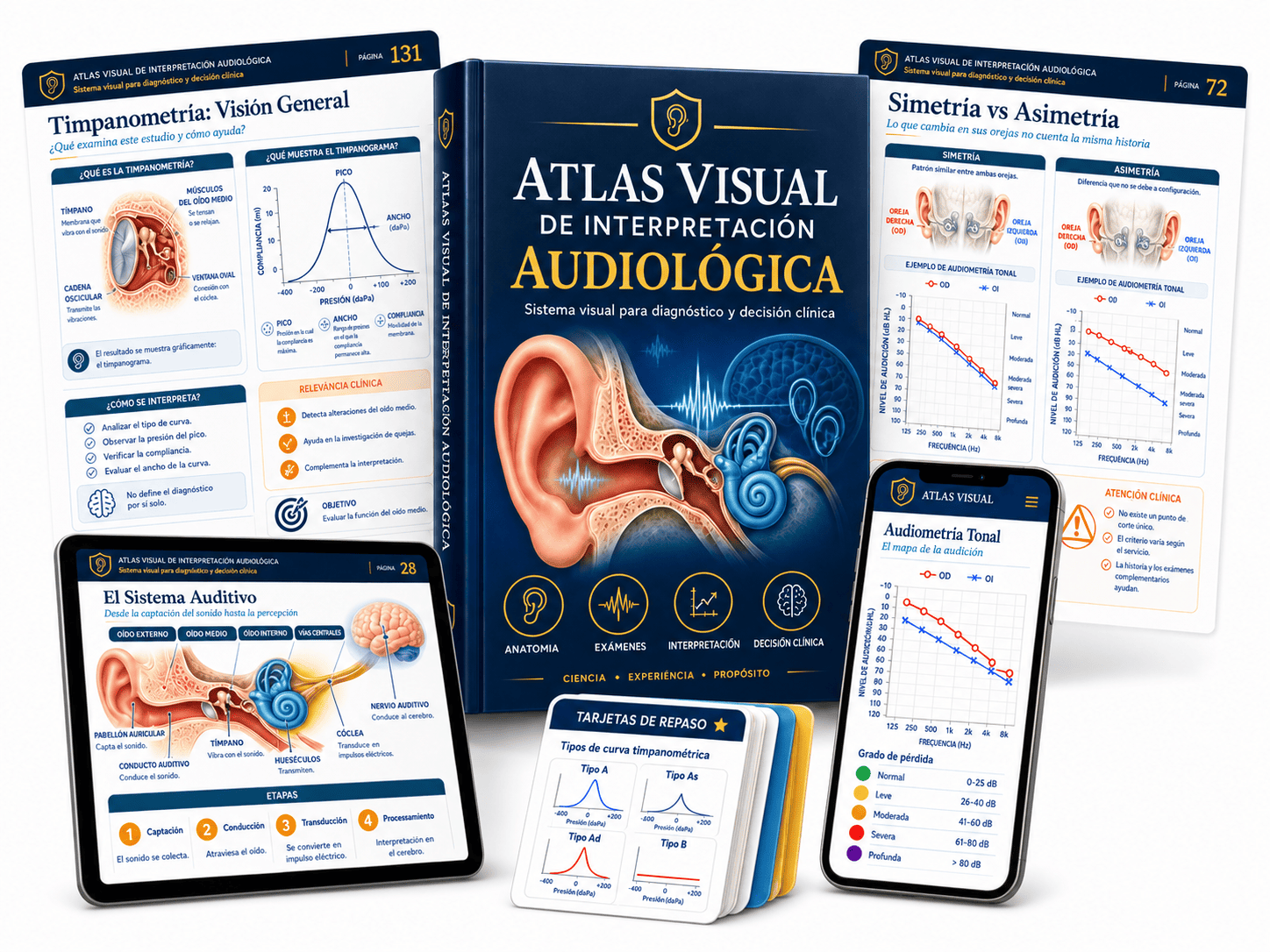 Mockup del Sistema Visual de Interpretación Audiológica con los módulos en PDF